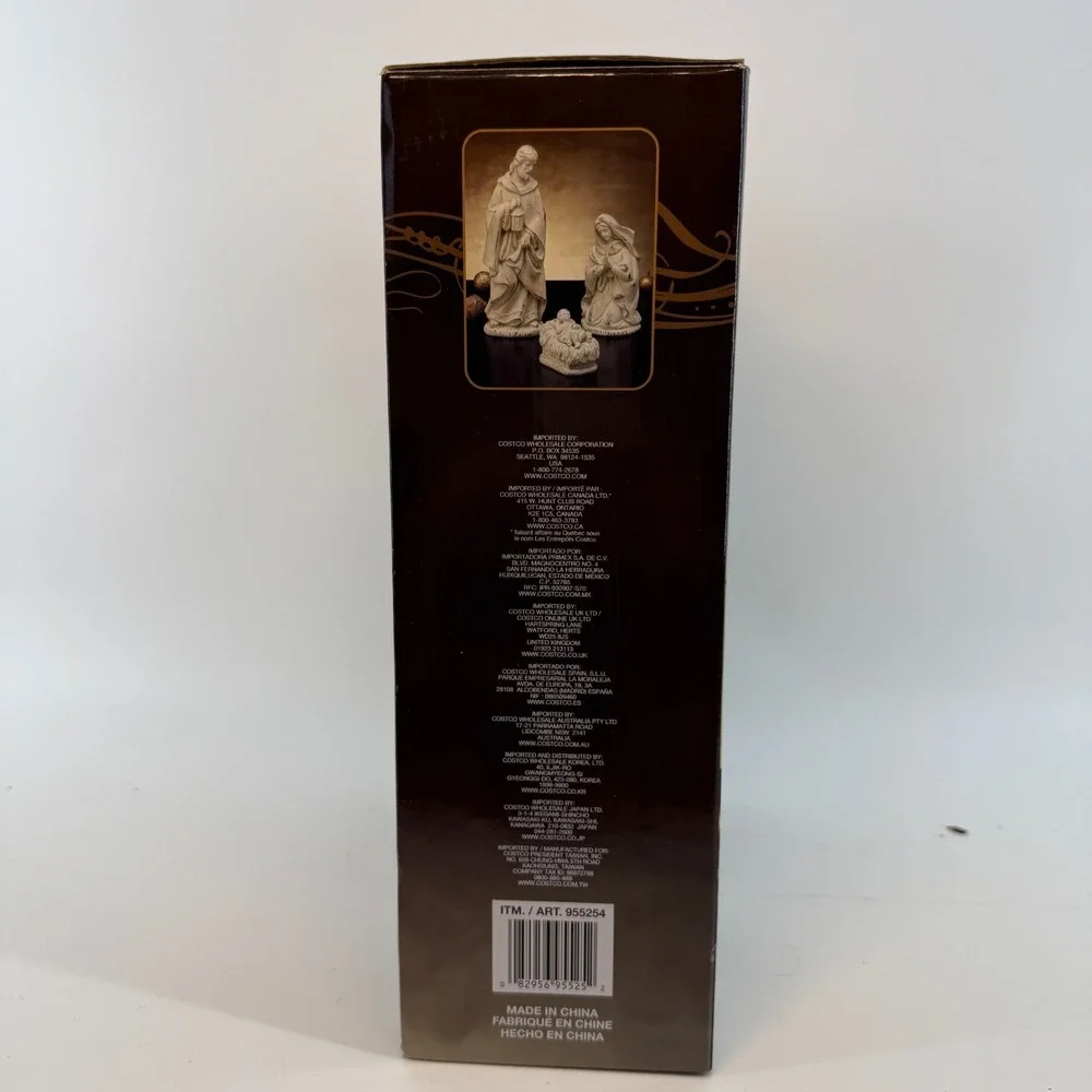 Costco Holy Family Nativity Figurines 4 Piece Set Joseph‎ Mary Baby Jesus White